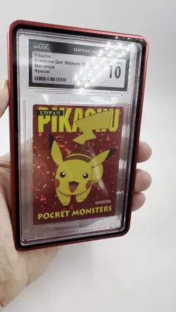 Pokemon Pikachu Marumiya Get! Sticker 2005 CGC 10 Gem Mint POP 1 Japan - Image 2