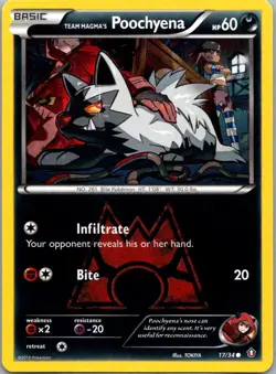 Pokemon TCG Team Magmas Poochyena 17/34 Double Crisis NM - Image 1