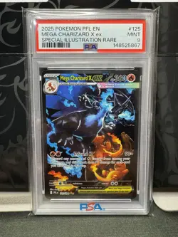 2025 Pokemon Phantasmal Flames Mega Charizard X Special Illustration Rare PSA 9 - Image 1