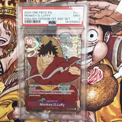 PSA 9 - Monkey D. Luffy ST10-006 1st Anniversary English Promo One Piece 2024 - Image 5