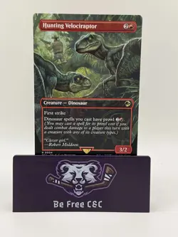 Hunting Velociraptor (Borderless) - Near Mint MTG - Image 1