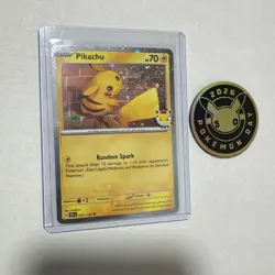 Pokemon Day 30th Anniversary - Pikachu 051 /162 Stamped 2026 Promo Cheek SWIRL - Image 1