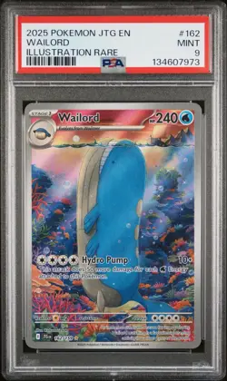 PSA 9 Wailord 162/159 Sv09 Journey Together TCG Jtg En Pokemon Illustration Rare - Image 1