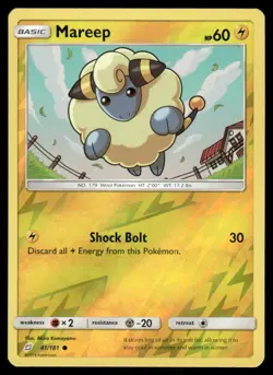 Pokemon Cards Mareep 41/181 Reverse Holo Team Up Sun & Moon NM - Image 1