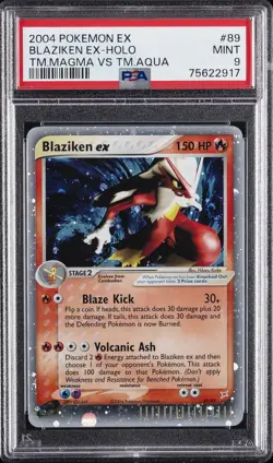 2004 POKEMON EX TEAM MAGMA VS TEAM AQUA #89 BLAZIKEN EX-HOLO PSA 9 - Image 1