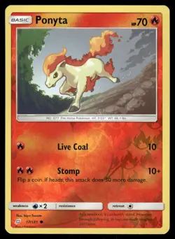 Pokemon Cards Ponyta 17/181 Reverse Holo Team Up Sun & Moon NM - Image 1