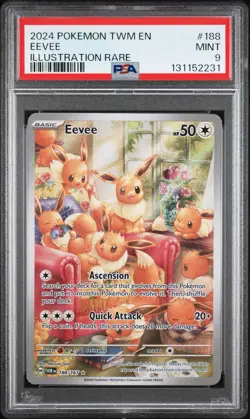 Pokemon TCG Eevee 188/167 Twilight Masquerade PSA 9 - Image 1