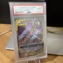 Pokemon Sun & Moon Cosmic Eclipse Solgaleo & Lunala GX Alt Art #215 PSA 10 - Image 3