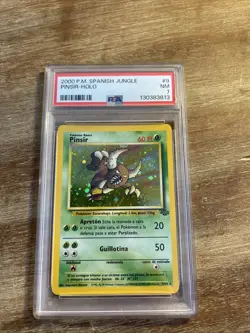 PSA 7 Spanish Pinsir 2000 Jungle 9/64 Holo Pokemon Card WITH A SWIRL - Image 1