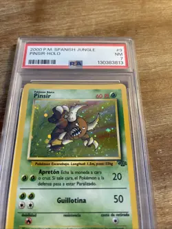 PSA 7 Spanish Pinsir 2000 Jungle 9/64 Holo Pokemon Card WITH A SWIRL - Image 2