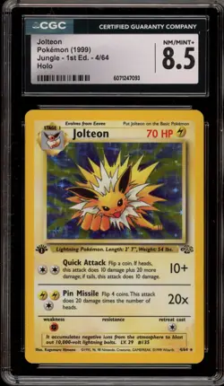 Pokemon Jolteon Jungle 1st Edition Holo Rare #4 CGC 8.5 - Image 1