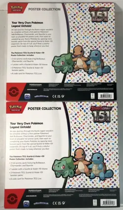 Pokemon TCG: 151 2X Poster Collection Box LOT - 6 Booster Packs - Image 2