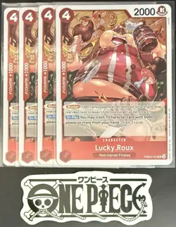 4 x One Piece PRB02-003 R Lucky.Roux - English - Foil - Playset - NM/M - Image 1