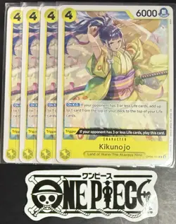 4x One Piece OP06-104 R Kikunojo - ENG - Regular - Playset - TCG - NM/M - Image 1