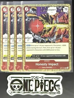 4x One Piece OP11-018 R Honesty Impact - English - Foil - Playset - TCG - NM/M - Image 1