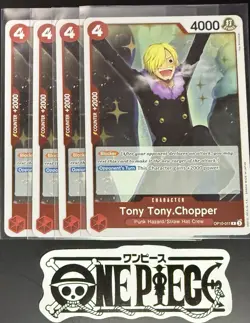 4x One Piece OP10-011 R Tony Tony.Chopper - ENG - Foil - Playset - TCG - NM/M - Image 1