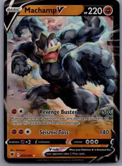 Machamp V 072/189 - Pokemon Astral Radiance Sword & Shield Ultra Rare Card NM - Image 1