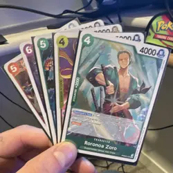 One Piece Card Game Roronoa Zoro, Basil Hawkins, Sanji, King & X. Drake Lot - Image 1