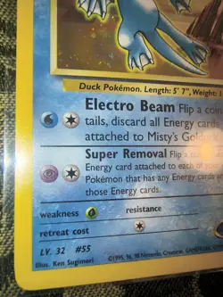 Pokemon Misty's Golduck Gym Challenge 12/132 Holo Rare Card Cut Off Swirl - Image 2