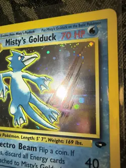 Pokemon Misty's Golduck Gym Challenge 12/132 Holo Rare Card Cut Off Swirl - Image 3