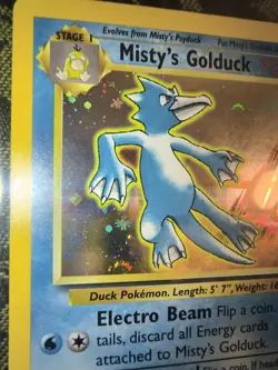 Pokemon Misty's Golduck Gym Challenge 12/132 Holo Rare Card Cut Off Swirl - Image 4