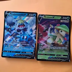 Breloom V 006/264 & Crabominable 076/264 Fusion Strike Pokemon Card Holo Rare. - Image 4