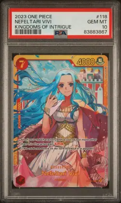 2023 PSA 10 One Piece Kingdoms of Intrigue Nefeltari Vivi SEC OP04-118 Card - Image 1