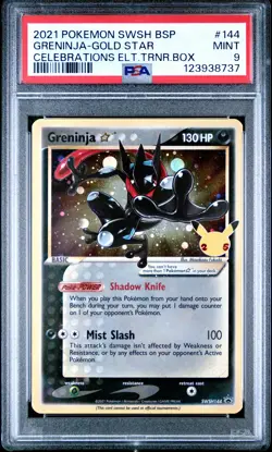 2021 POKEMON SWSH BLACK STAR PROMO #144 GRENINJA-GOLD STAR PSA 9 - Image 1