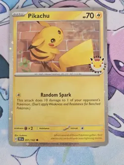 2026 Pikachu 051/162 Pokemon Day 30th Anniversary Stamped Promo TCG Cosmo Holo2 - Image 1