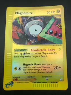 Magnemite 91/147 REVERSE HOLO Pokemon Aquapolis Vintage WOTC E Series NM 2003 - Image 1