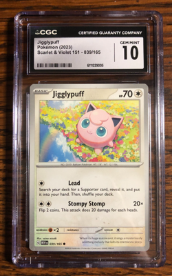 Jigglypuff Common #039 - CGC GEM MINT 10 - Scarlet & Violet 151 - Pokemon TCG - Image 1
