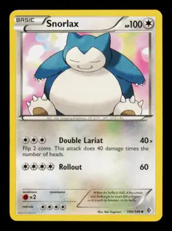 Pokemon Card Snorlax 109/149 Boundaries Crossed BW Uncommon LP 2012 - Image 1