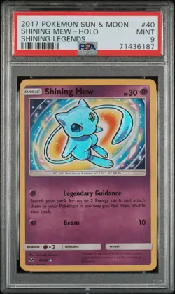 Shining Mew Holo 40/73 Shining Legends Pokemon PSA 9 - Image 1