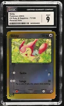 Pokemon TCG Skitty EX Ruby & Sapphire 71/109 Reverse Holo CGC 9 - Image 1