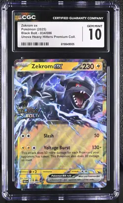 Pokemon Zekrom ex 034/086 Black Bolt Stamped Holo Promo 2025 CGC 10 Gem Mint - Image 1