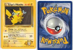 Lt. Surge's Pikachu 81/132 Common Gym Heroes Pokemon MP - Image 3