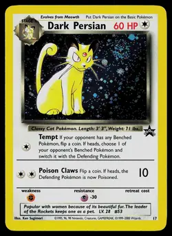 Pokemon Card - Dark Persian WOTC Black Star Promo 17 Holo - Image 1