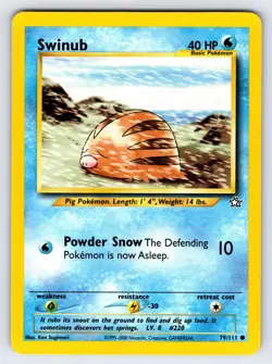 Swinub 79/111 2000 Neo Genesis Pokemon Card TCG Komiya Art Vintage WOTC Nm/Vlp - Image 1