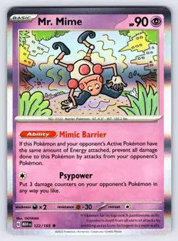 Mr. Mime 122/165 2023 S&V Pokemon 151 Set Pokemon Card TCG Komiya Holo Rare - Nm - Image 1
