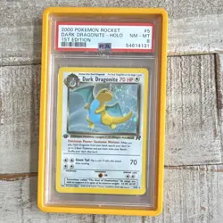 2000 Pokemon Team Rocket Dark Dragonite 1st Edition Holo PSA 8 5/82 - Image 1