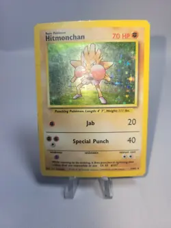 Hitmonchan 7/102 Unlimited Base Set Holo Pokemon Card 1999 WOTC - Played - Image 1