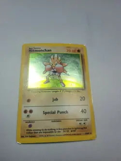 Hitmonchan 7/102 Unlimited Base Set Holo Pokemon Card 1999 WOTC - Played - Image 2