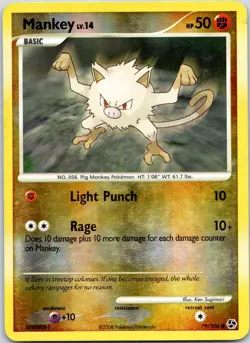 Mankey #79/106 Reverse Holo Foil Great Encounters Pokemon MP - Image 1
