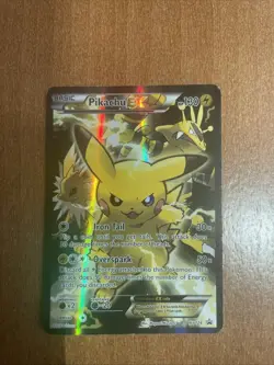 Pokemon TCG: Pikachu EX XY124 Full Art Holo XY Black Star Promo RARE - Image 1