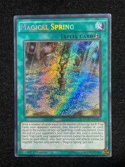 YUGIOH MAGICAL SPRING SECRET RARE 1ST EDITION LIGHT PLAY CONDITION MP15-EN108 - Image 1