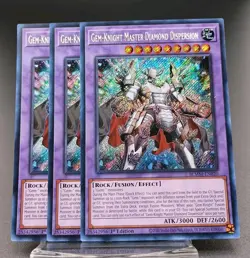 Yugioh Gem-Knight Master Diamond Dispersion x3 Secret Rare BLMM-EN020 Near Mint - Image 1