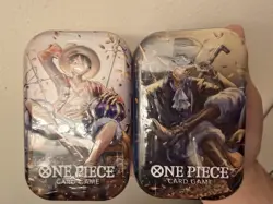 One Piece Tcg Tin Set Of 2 TS-02 OP-13 Volume 2 Bundle SEALED NIB UNOPENED - Image 1