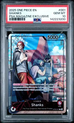 Shanks PSA Magazine Promo PSA 10 OP09-001 - One Piece Promotion Cards Foil 2025 - Image 1