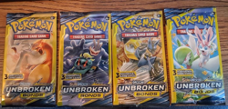 4 Different Art Work 2019 UNBROKEN BONDS 3 Card Dollar Store Booster Packs - Image 1