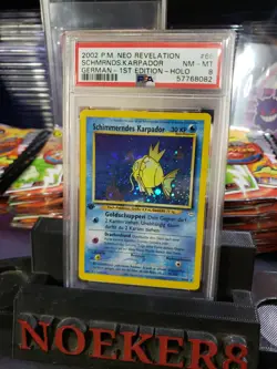 PSA 8 GERMAN Shining Magikarp Neo Revelation 66/64 Holo Pokemon Card Karpador - Image 1